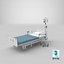 3D hospital bed iv stand model