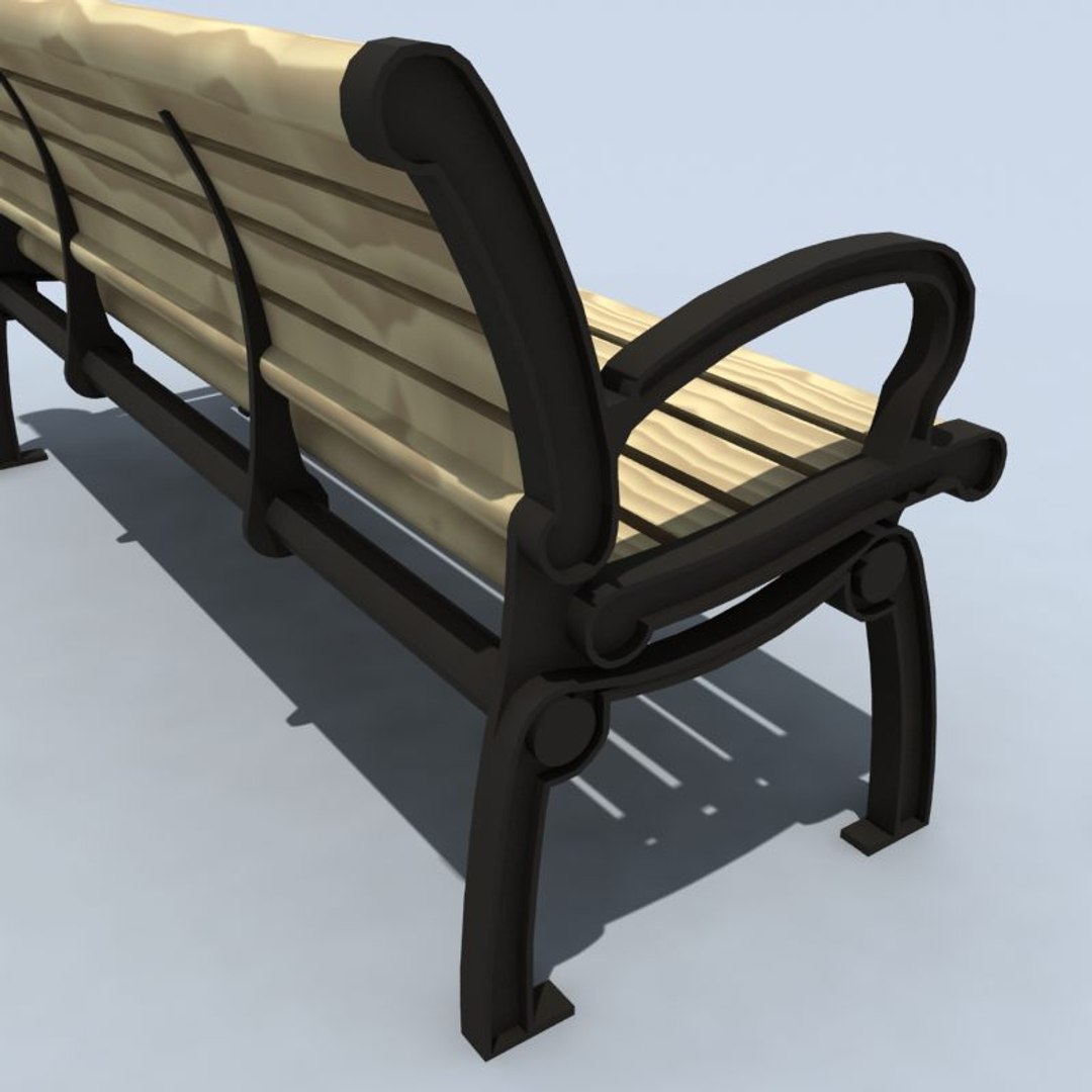3d model cast iron bench