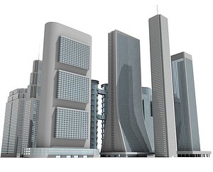 3d model 12 skyscrapers
