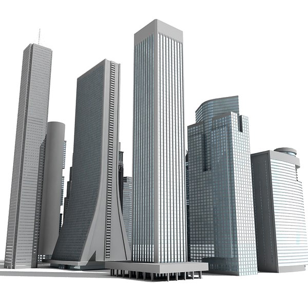 3d model 12 skyscrapers