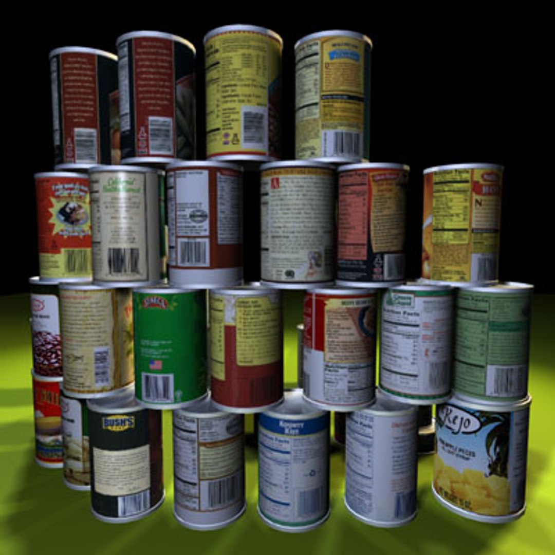 Canned Food 01 Containers 3d Model