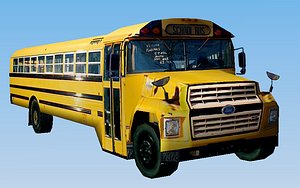 US School Bus - Low Polygon