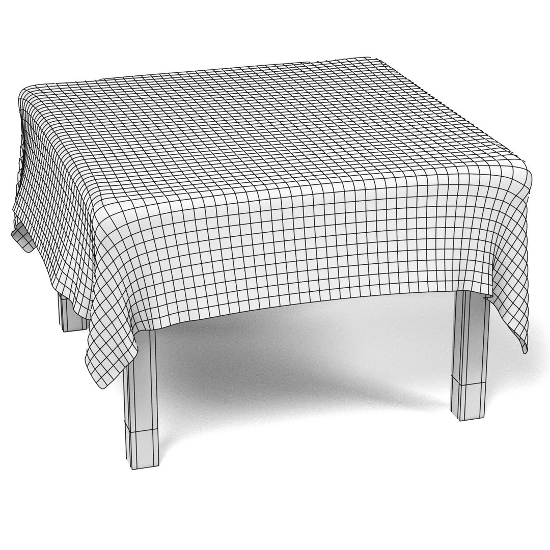 3d model table tablecloth square