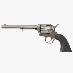 Revolver 03 Model Colt Silver All PBR Unity UE Textures 3D model