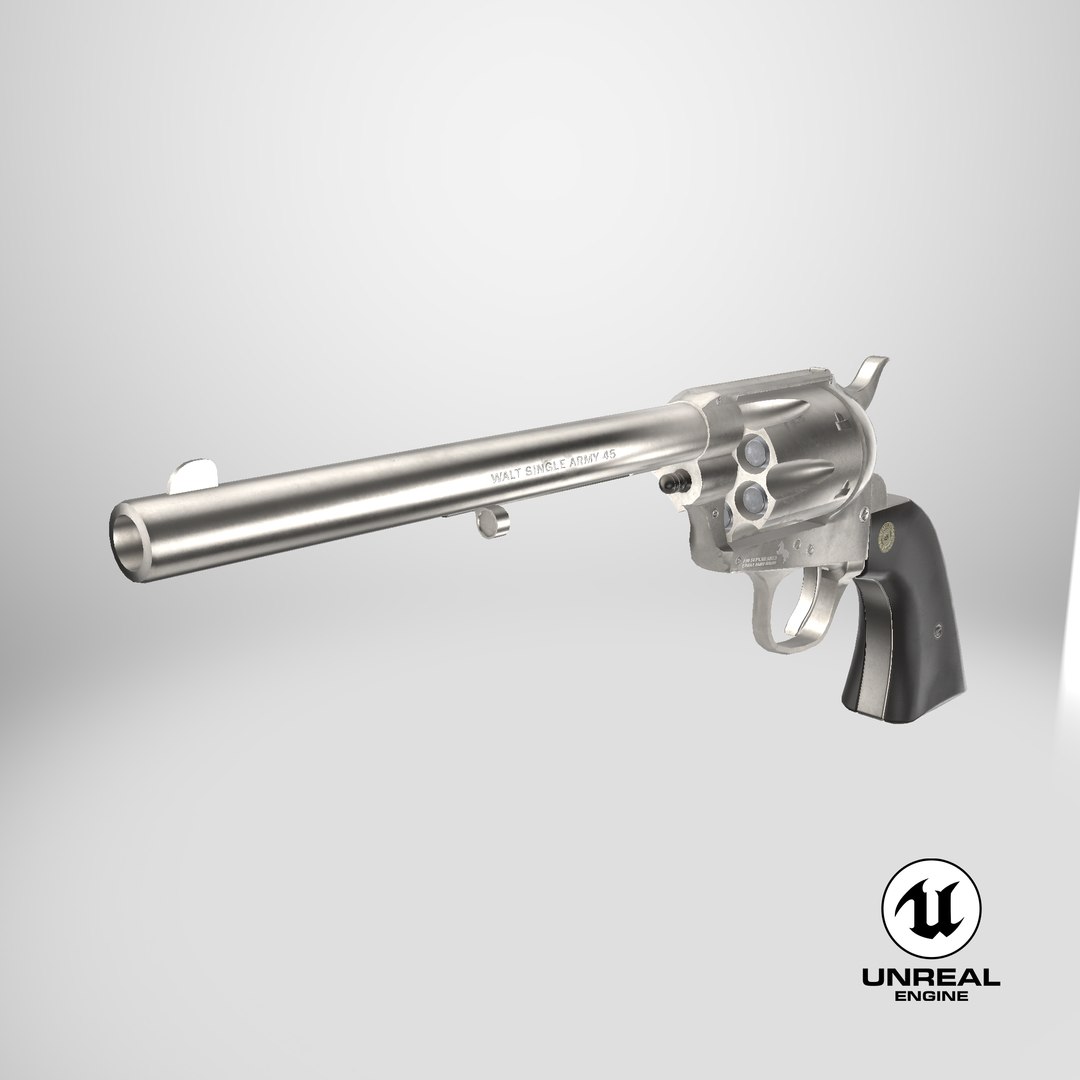 Revolver 03 Model Colt Silver All PBR Unity UE Textures 3D model https://p.turbosquid.com/ts-thumb/34/D901fQ/RI/stemcell_unreal_render/png/1742418585/1920x1080/fit_q87/d74dbea8b1a21e0de033383a6d4472db52497de1/stemcell_unreal_render.jpg