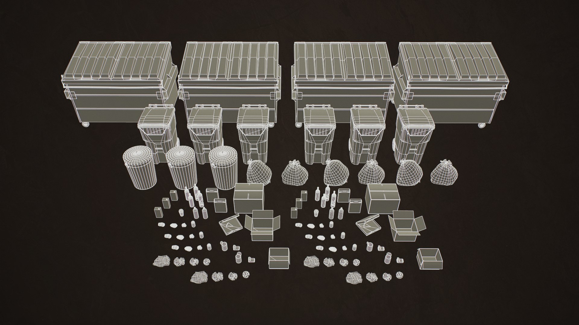 3D pack urban trash 3 model https://p.turbosquid.com/ts-thumb/34/NJvEhs/K0F1U03N/urbantrashpack3_wireframe2/jpg/1587635258/1920x1080/fit_q87/93062eb9ba2855f98f721e9736b8785f401c86ef/urbantrashpack3_wireframe2.jpg