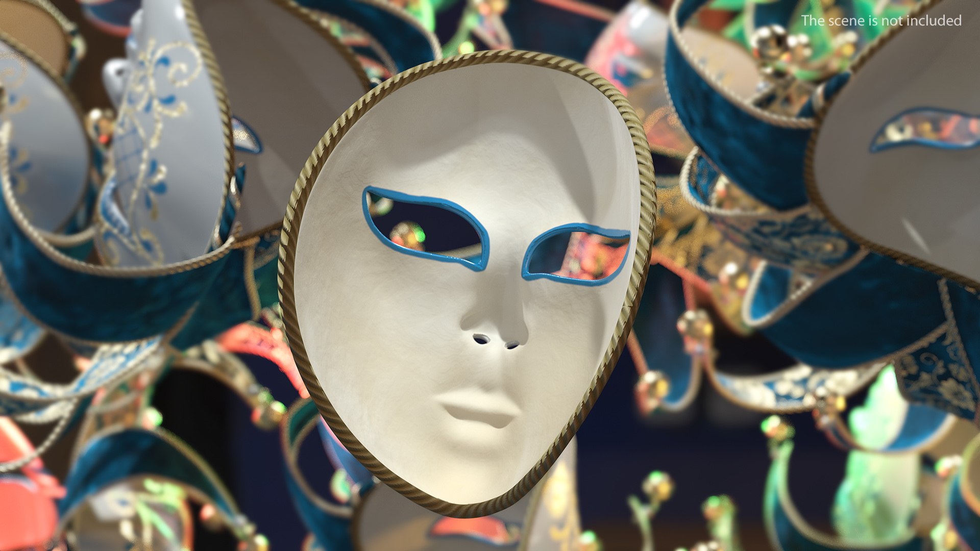 3D Blue Face Carnival Mask Model - TurboSquid 1476112