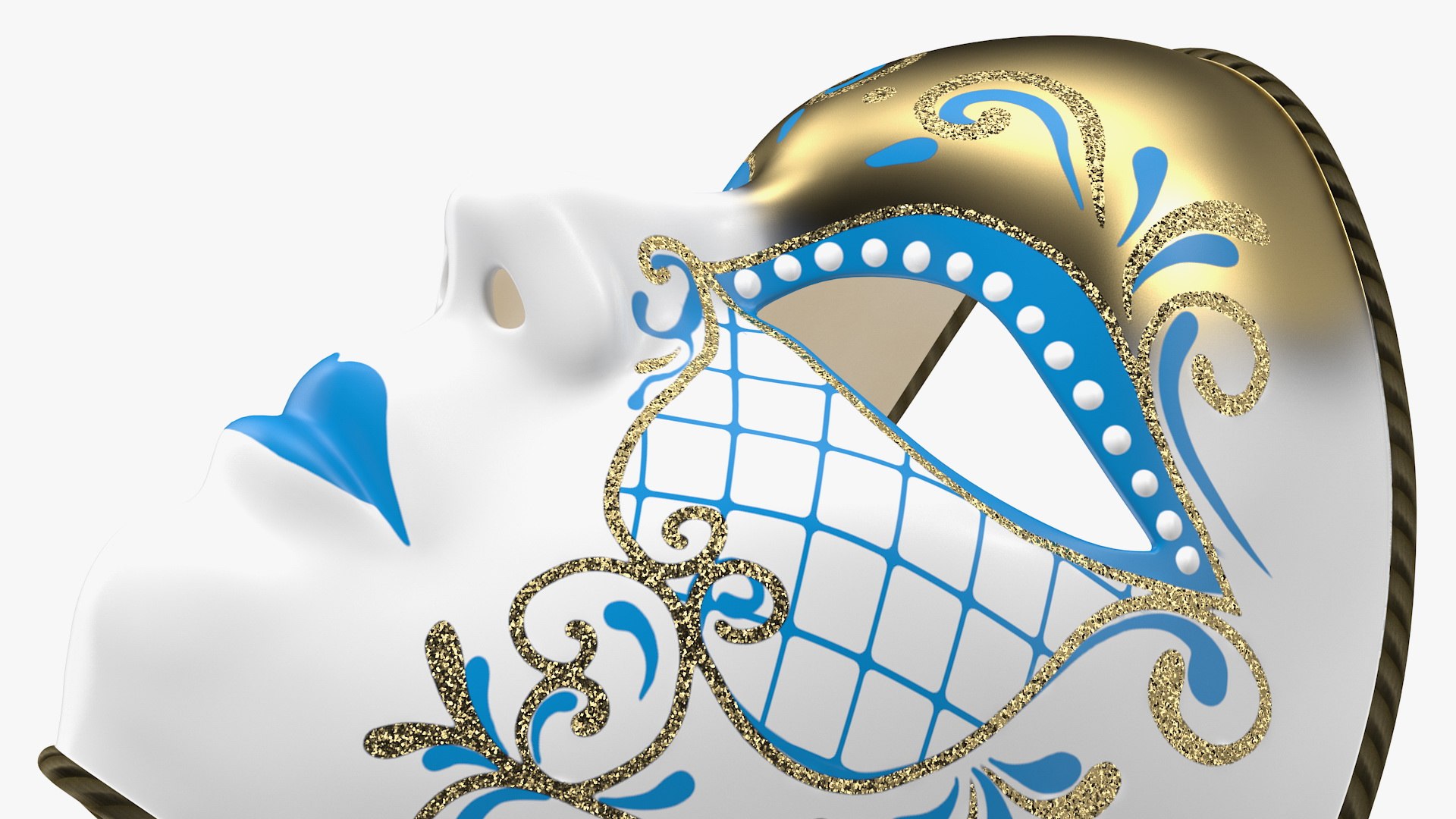 3D Blue Face Carnival Mask Model - TurboSquid 1476112