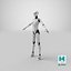 3D female cyborg robot rig
