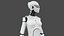 3D female cyborg robot rig