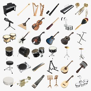 Musical Instrument Large Collection 02 - 38 PBR models