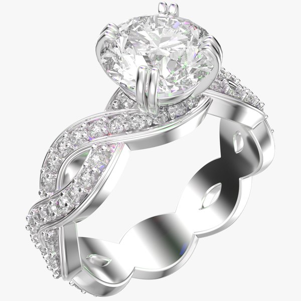 Twisted Engagement Ring Center Diamond 1 Carats- LJP02 model