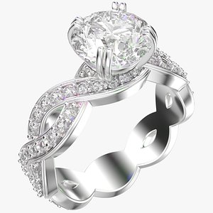Twisted Engagement Ring Center Diamond 1 Carats- LJP02