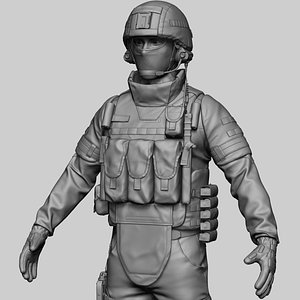 3D russian soldier model