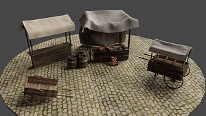 Medieval Marketplace 3D model