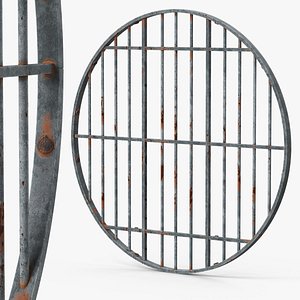 Sewer Structure Full Circular Grate Grey Old