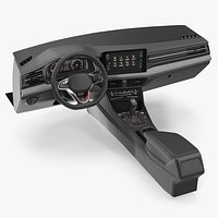 Driver Cockpit Interior Dashboard Black