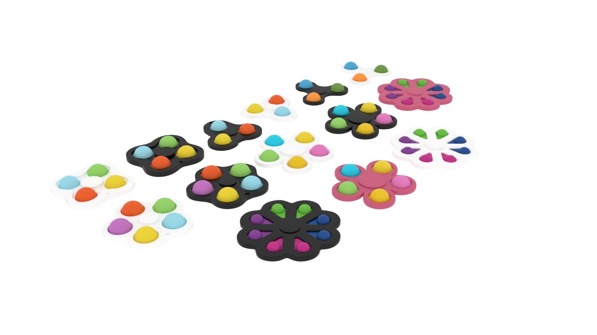 Spinner Simple Dimples Set 3D model - TurboSquid 1764757