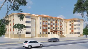 3D highschool house architecture model