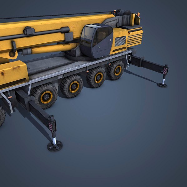 mobile crane rigged industrial 3d model