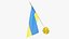 3D Ukrainian Flags and Map Collection V1 model