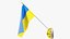 3D Ukrainian Flags and Map Collection V1 model