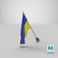 3D Ukrainian Flags and Map Collection V1 model