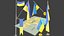 3D Ukrainian Flags and Map Collection V1 model