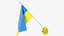 3D Ukrainian Flags and Map Collection V1 model