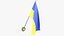 3D Ukrainian Flags and Map Collection V1 model