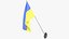 3D Ukrainian Flags and Map Collection V1 model