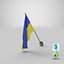 3D Ukrainian Flags and Map Collection V1 model