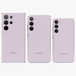 3D Samsung Galaxy S23 and S23 Plus and S23 Ultra Misty Lilac