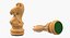 3D model wooden chess pieces figures
