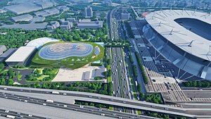 3D Stadium Complex Exterior