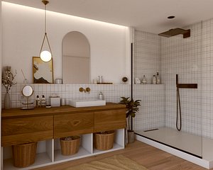 Warm Cozy Bathroom No1 3D model