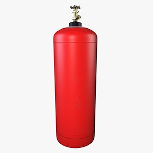 red propane gas cylinder 3D