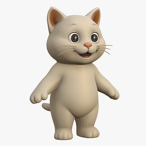 High-Quality Smiling Cartoon Cat model