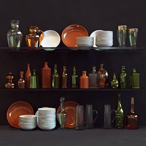 3dsmax bottle plate tableware