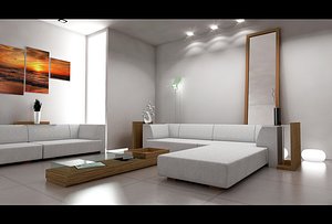 modern living room 3D model
