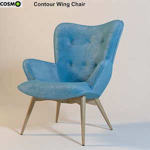 3ds max contour wing chair