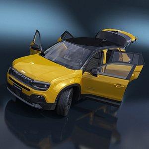 Jeep Avenger Crossover Yellow Rigged model