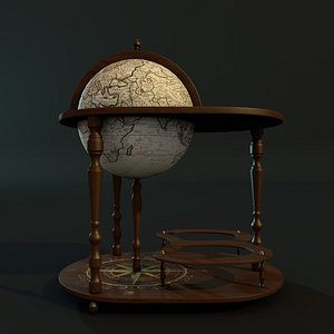 3d globe bar table