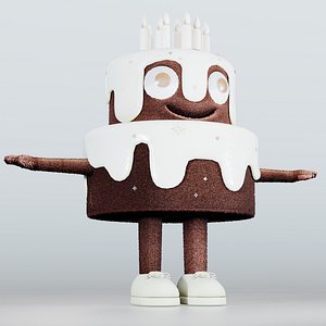 3D Cartoon Cake Character 3D Model