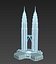 Petronas Towers Low poly
