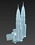 Petronas Towers Low poly