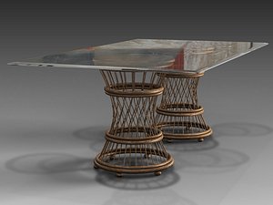 Aruba Glass Top Rectangular Dining Table