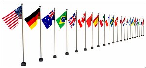 flag countries 3D model