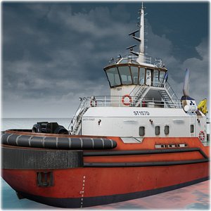 Tug Ship Tugboat - low poly