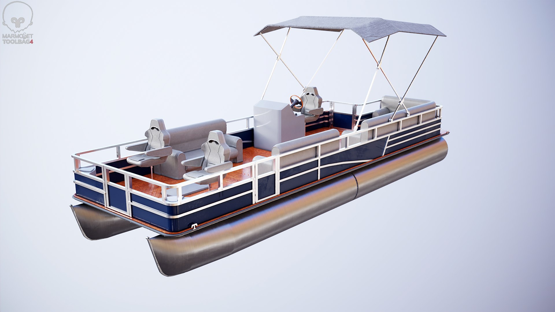 3D Model Pontoon Boat TurboSquid 2181629